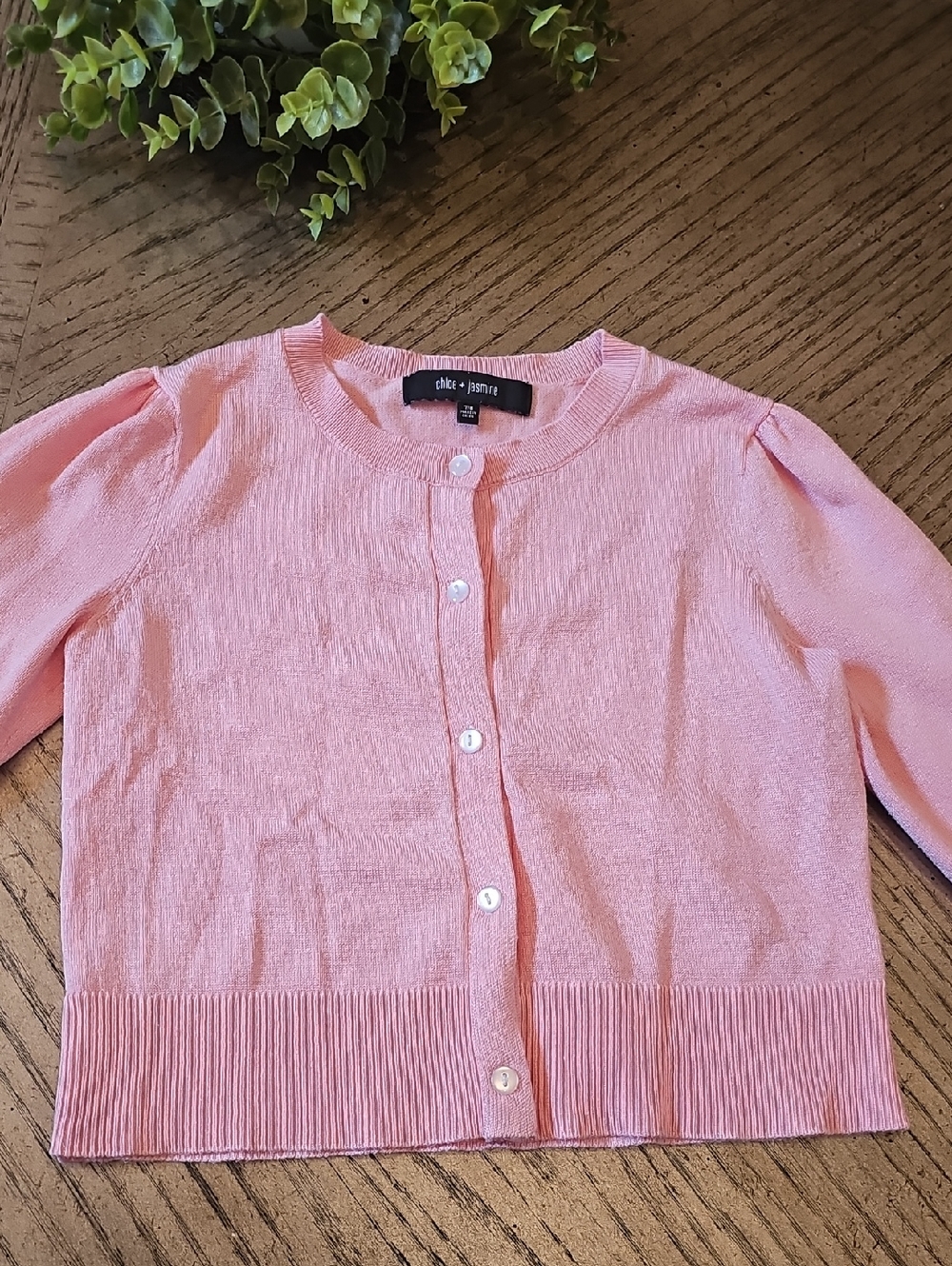 Pink Button Cardigan Size 7/8